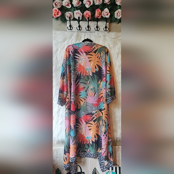 Vintage Tropical Jungle Longline Kimono/Cover-Up (NWOT) - Picture 6 of 8